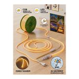YEO AYDINLATMA COB LED Hortum Şerit Led Amber Rengi 220V IP65 Su Geçirmez Dış Mekan Esnek Aydınlatma