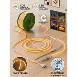 Yeo Aydınlatma Cob LED Şerit Aydınlatma Amber - Kendinden Yapışkanlı, IP65 Su Geçirmez Dış Mekan & Iç Mekan Esnek LED - 1 m