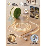 Yeo Aydınlatma Cob LED Şerit Aydınlatma Gün Işığı (3000K) - Kendinden Yapışkanlı, IP65 Su Geçirmez Dış Mekan & Iç Mekan Esnek LED - 40 Metre