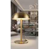 YEO AYDINLATMA Şarjlı Dokunmatik Metal Masa Lambası - 3 Renk Modlu ve Dimlenebilir Gold Abajur