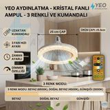Yeo Aydınlatma Uzaktan Kumandalı Kristal Pervane LED Ampul - 3 Kademe Fanlı, 3 Renk Seçenekli E27 Duy - Beyaz