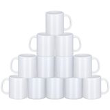 Yephets Süblimasyon Kupalar, 12 Adet Kahve Kupaları Boş Beyaz Seramik Kahve Kupa Seti Süblimasyon Bardakları 11oz Sıcak Çikolata Latte Çay Süt DIY Ürünleri için Noel Kahve Kupası