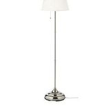 Yer Lambası Abajur,IKEA Beyaz-Metal Gümüş Rengi MeridyenDukkan Masa Lambası 155 cm 100 W Lambader