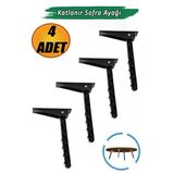 Yer Sofra Ayağı Katlanır Yer Sofrası Sini Altı Siyah Plastik Ayak 20 Cm (4 Adet). Siyah