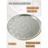 Yer Sofrası Sini 80 Cm Çelik Tepsi Tepsi Paslanmaz