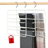 Yerden Tasarruflu Askı, Pantolon Askıları, Kaymaz 5 Katmanlı Pantolon Askısı, Eşarp Düzenleyici, Üniversite Öğrencileri için Yurt Askıları, Askı - 2'li Paket