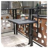 Yerden Tasarruflu Katlanır Balkon Korkuluk Masası - İç ve Dış Mekan İçin Metal Dış Mekan Asma Yan Sehpa, Küçük Alanlar için İdeal, Gri Renk - Yemek ve Eğlence için Mükemmel