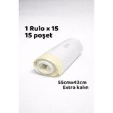 Yerli Çöp Poşeti Büzgülü Çöp Torbası - 55CMX43CM - Kedi Kumu Poşeti 1 X15 Poşet