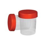 Yerli Idrar Numune Kabı Kırmızı Kapak Poşetli 100 ml 50 Adet