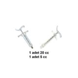 Yerli İKİLİ MİKA ENJEKTÖR ŞIRINGA (5 cc + 20 cc)