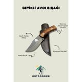 Yerli Malı Geyikli Avcı Bıçağı - 20 cm - Kahverengi