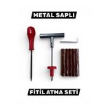 Yerli Metal Saplı Fitil Atma Seti – Lastik Tamir Kiti (Profesyonel Kullanım)