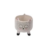 YERLİ Tilkili Seramik Figürlü Saksı 14*13,5 Cm