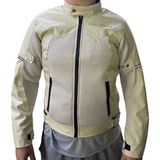 Yerli Üretim Motosiklet Yazlık Mont Ce Onaylı Omuz Dirsek Koruması Soft Sırt Koruma Bordo - 2XL - Bej