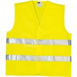YERLİ ÜRETİM Reflektörlü Ikaz Yeleği Sarı %100 Polyester Standart Cırtlı Ön Kapama