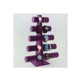 Yerli Üretim Süet Kumaş Mor Renk Beş Kademeli 45/34 cm Bileklik-Saat Sergileme Standı