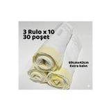 YerliÇöpPoşeti Büzgülü Çöp Torbası - 69cmx43cm - Kedi Kumu Poşeti 3x10 Toplam 30 Poşet