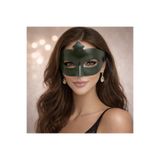 YerliÇöpPoşeti Haki Yeşil Gizemli Masquerade Balo Maskesi