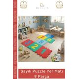 #Yermatı Çocuk Oyun Eğitim Güvenli Eva Darbe Emici Canlı Renkler 9 Parça Sayılar Puzzle Yer Matı