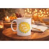 Yes You Can Motivasyon Kupası Model 131 , Pozitif Mesajlı Porselen Kupa , Ilham Veren Tasarım , Ofis & Hediye Kupası - 001-Renkli - 200 ml