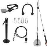 Yes4All Üniseks Kablo Bağlantısı Combo Çift D Kolu Kauçuk Lat Makine Ataşmanı Triceps Halatı Düz ​​Döner Bar V Şekli Bar Kablo Ek Kablo Ev Spor Salonu için Makine Aksesuarları