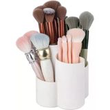 Yesesion Masa için Plastik Makyaj Fırçası Tutacağı, Yuvarlak Kozmetik Fırça Düzenleyici, 4 Bölmeli, Rujlar için Saklama Bardağı, Saç Aksesuarları, Makyaj Malzemesi, Banyo, Şifonyer (Beyaz)
