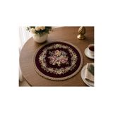 Yeshome Collection Royal Bouquet Goblen Fiskos Örtüsü – 40 cm Yuvarlak Dekoratif Sehpa Örtüsü