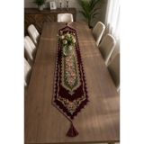 Yeshome Collection Royal Bouquet Şönilli Goblen 35X170 Püsküllü Runner Sehpa Örtüsü