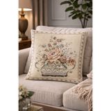 Yeshome Collection Vintage Bouquet Goblen Kırlent Kılıfı 45x45 cm