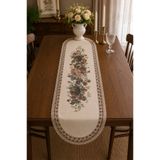 Yeshome Collection Vintaqe Bouquet Goblen 40x140 Oval Sehpa Örtüsü