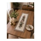 Yeshome Collection Vintaqe Bouquet Şönilli Goblen 40x100 Dikdörtgen Sehpa Örtüsü - Runner