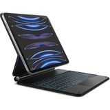 Yesido Apple Ipad Pro 11 2024 Magic Klavye Manyetik Slim Şarjlı Keyboard Touchpad Q Akıllı Işıklı Klavyeli Kılıf M4 Çip - Siyah