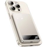 Yesido Apple iPhone 12 ve Üzeri Modellerle Uyumlu Magsafe Çöl Titanium Powebank Ultra Slim 5000 Mah - Bej