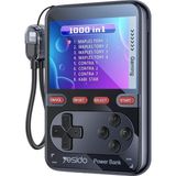 Yesido Dahili Retro Oyun Konsollu 10.000 Mah 2in1 Kablolu 20W Pd Hızlı Şarj Powerbank - Siyah