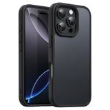 YESIDO İphone 16 Pro Max Kılıf Mat Smoth Touch Kamera Yükseltili Metal Çerceve Hassas Butonlu Premium Kapak, Siyah, Tek Ebat, pc14-16promax-SİYAH