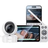 Yesido KM28 Ağlama Tespit ve Gece Görüş Özellikli 1080P Wifi Monitörlü Akıllı Bebek Takip Kamerası - Beyaz