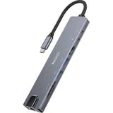 Yesido Macbook Pro Air USB Type-C Hub Dönüştürücü Çoklayıcı USB HDMI 4K Tf, Sd, Pd, Ethernet 8in1 100W Pd 1 - Siyah