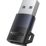 Yesido Mini OTG Adaptör USB to Type-C 480 Mbps Data Dönüştürücü Hızlı Şarj Destekli - Siyah