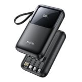 Yesido YP71 10.000 mAh 22.5W PD Hızlı Şarj Powerbank, 6in1 Çoklu Kablolu, Dijital Gösterge, Siyah