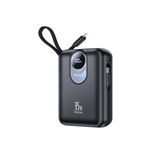 Yesido YP94 20.000 mAh 35W Hızlı Şarj Powerbank, Dijital Göstergeli, Çift Kablolu, Siyah