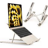 Yesido Yüksek Kalite Aleminyum Ayarlı Katlanır Laptop iPad Macbook Uyumlu Notebook Yükseltici Tutucu Stand - Gümüş