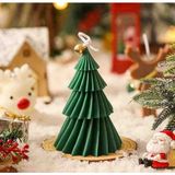 Yeşil 3 Katmanlı Noel Ağacı Mum (Yılbaşı Süslemesi Dekorasyon) 1 ADET YEŞİL - Açık Yeşil