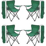Yeşil 4 Adet Rejisör Kamp Sandalyesi Katlanır Çantalı Piknik, Plaj, Balıkçı Sandalyesi - 6456 Ecorce Tube Marron - Polyester