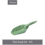 Yeşil 4'lü Ölçü Kaşığı Seti, Pratik ve Şık Mutfak Gereci - Seçenek 1