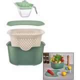 Yeşil 5pcs Mutfak Seti Pls.karıştırma Kap=4lt - Süzgeç=3.5lt - Kesim Pano - SIKACAK=0.25LT (4832) - Mercan - Seçenek 1