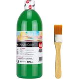 Yeşil Akrilik Boya 500 Gram Zemin Fırça Ahşap Boyama Seti Akrilik Set