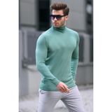 Yeşil Balıkçı Yaka Erkek Triko Kazak 6809 - 2XL