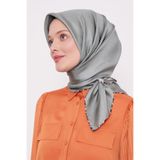 Yeşil Benekli Twill İpek Eşarp