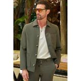 Yeşil Berberi Yaka Slim Fit Esnek Mont 1007260154