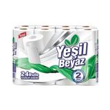 Yeşil Beyaz Çift Katlı 24'lü Tuvalet Kağıdı